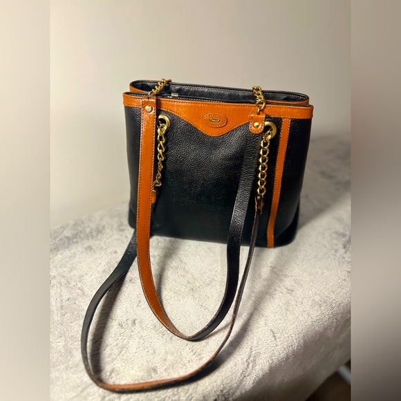 Bally Handbag in Black and Tan, EUC - Picture 7 of 14